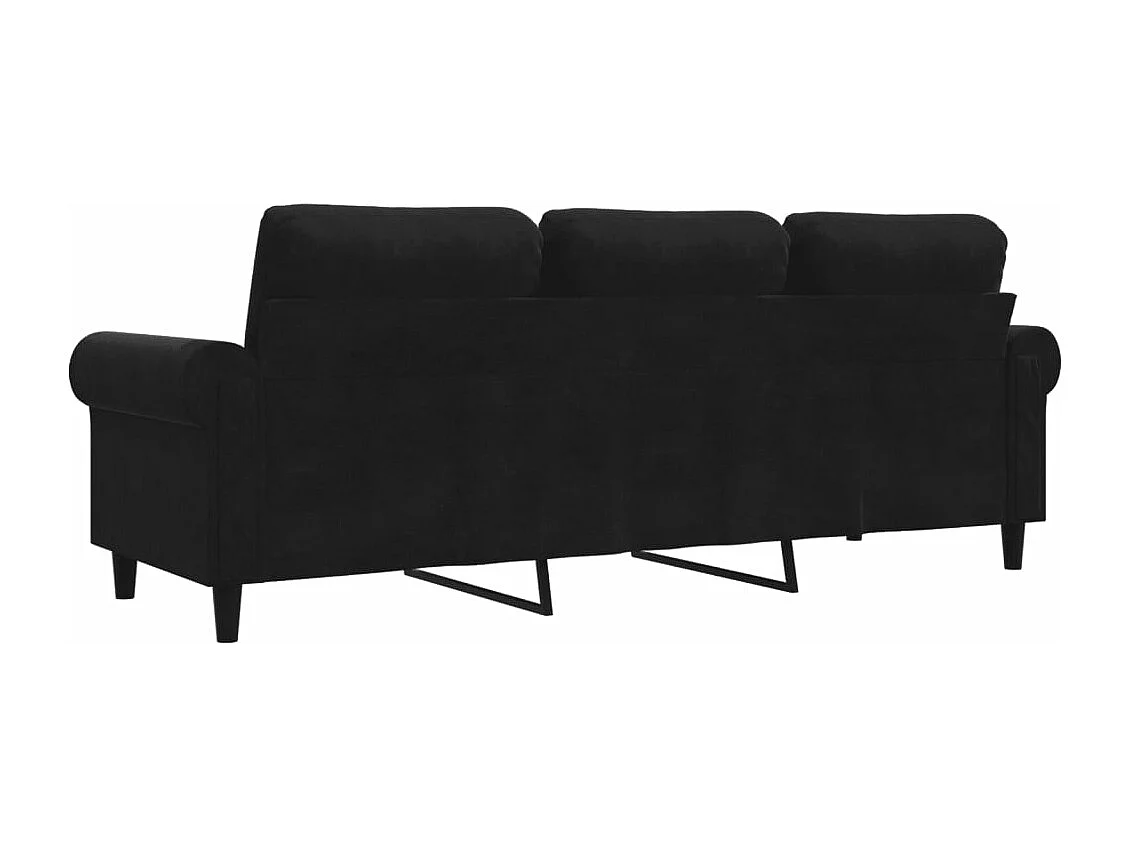 3-Sitzer-Sofa Schwarz 180 cm Samt