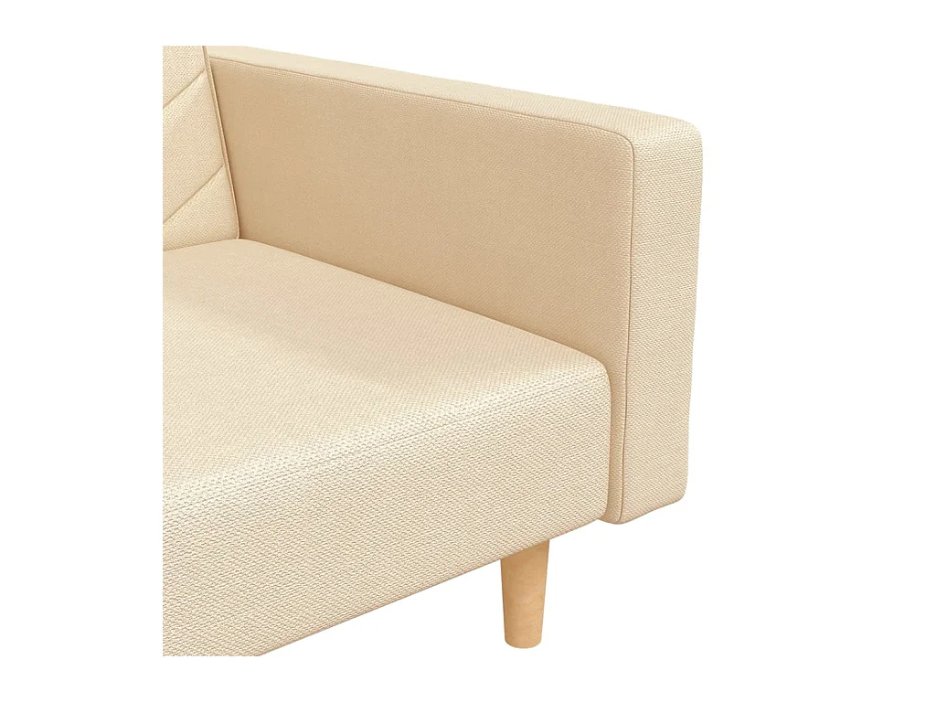 Sofá cama de 2 plazas con dos almohadas tela color crema