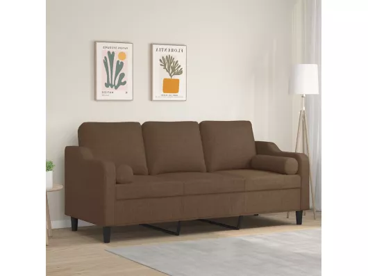 Kauf Unique 3-Sitzer-Sofa mit Zierkissen Braun 180 cm Stoff