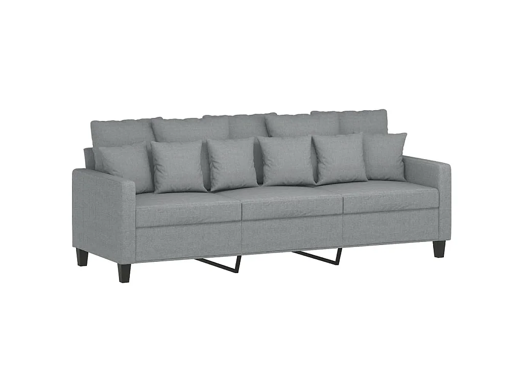 Ensemble de canapés 4 pcs coussins gris clair tissu