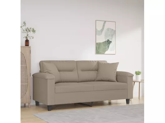 Kauf Unique 2-Sitzer-Sofa mit Kissen Taupe 140 cm Mikrofasergewebe