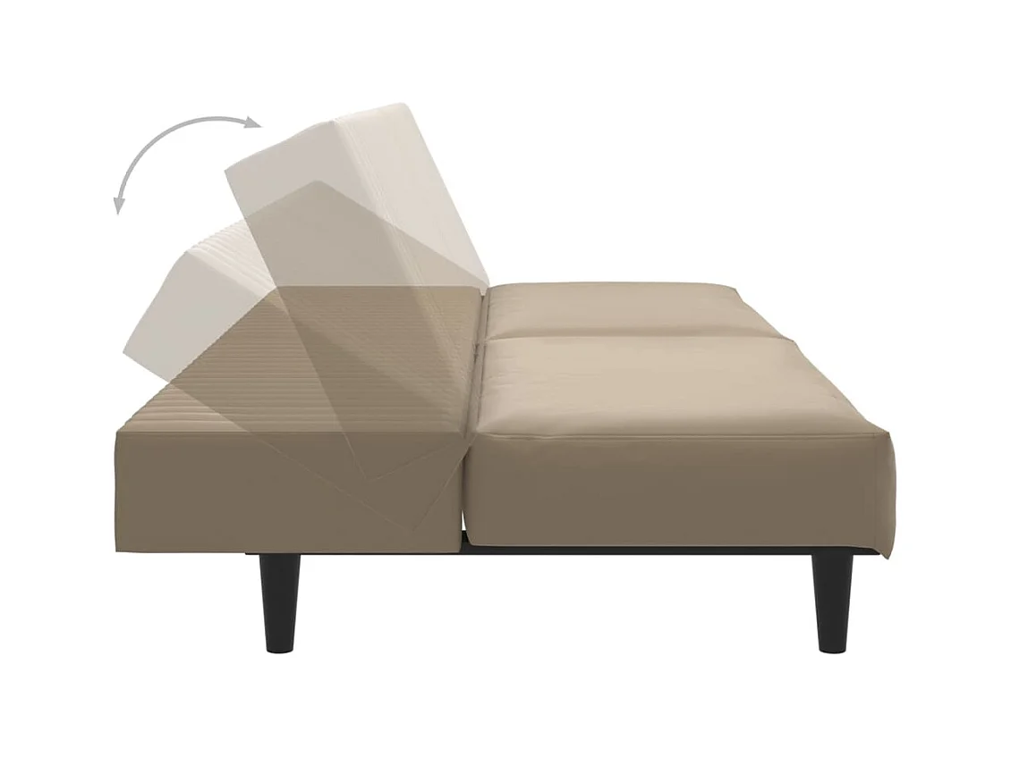 Canapé-lit 2 places cappuccino similicuir