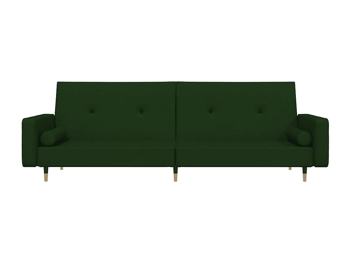 Canapé-lit à 2 places avec deux oreillers Vert foncé Velours