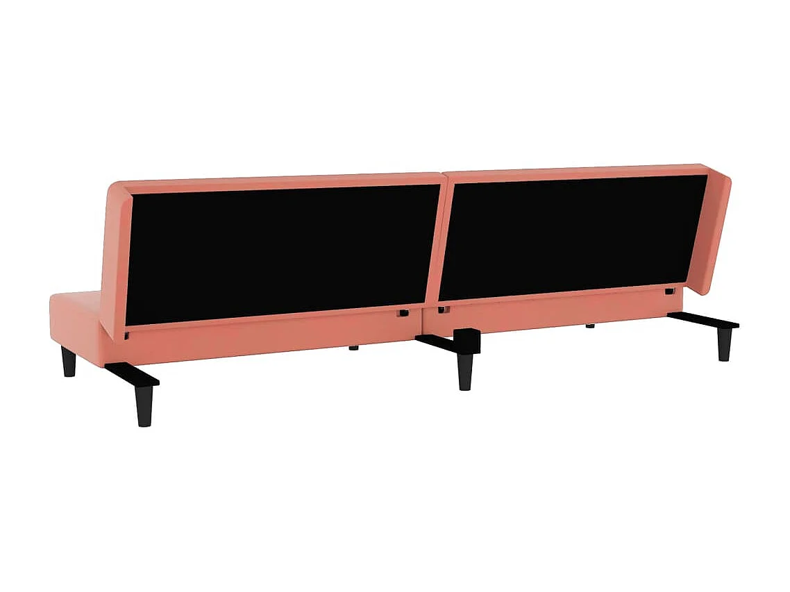 Schlafsofa 2-Sitzer mit 2 Kissen Rosa Samt