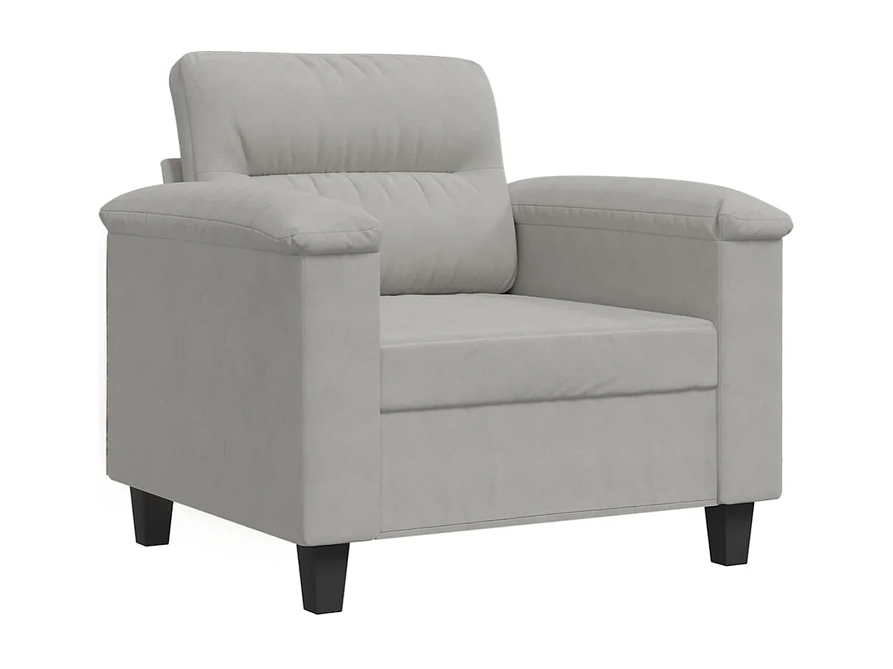 Fauteuil gris clair 60 cm tissu microfibre