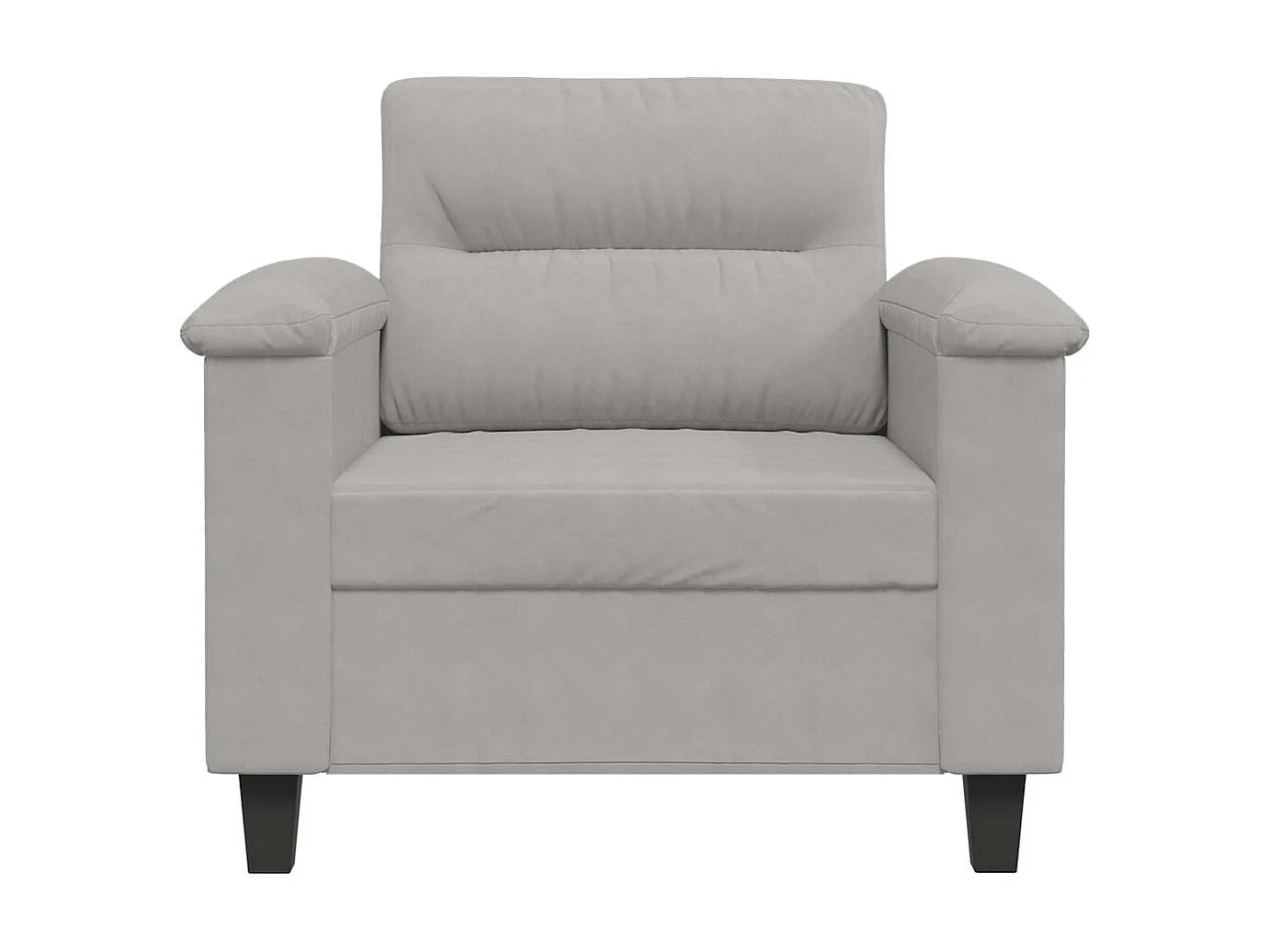 Fauteuil gris clair 60 cm tissu microfibre