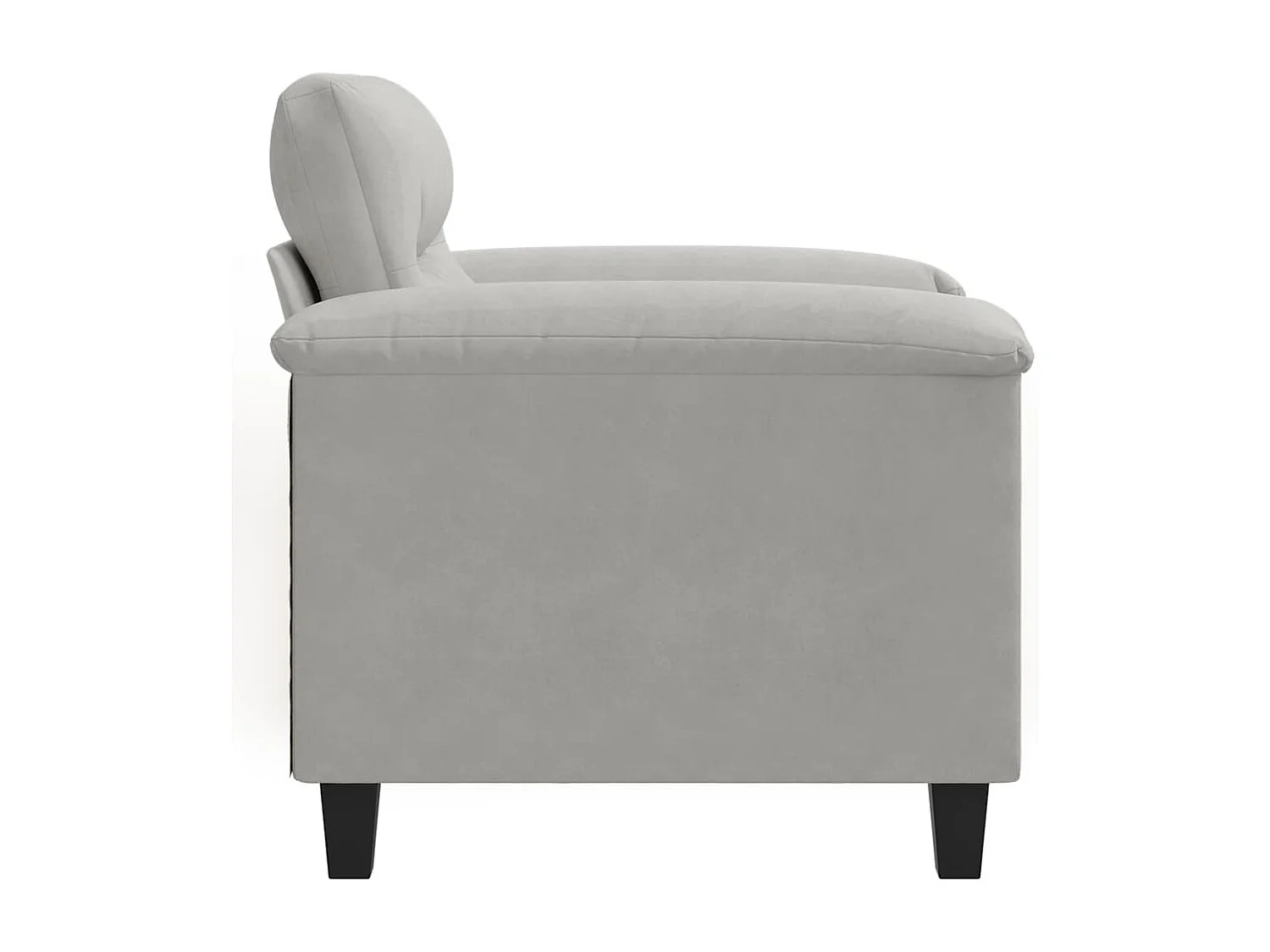 Fauteuil gris clair 60 cm tissu microfibre