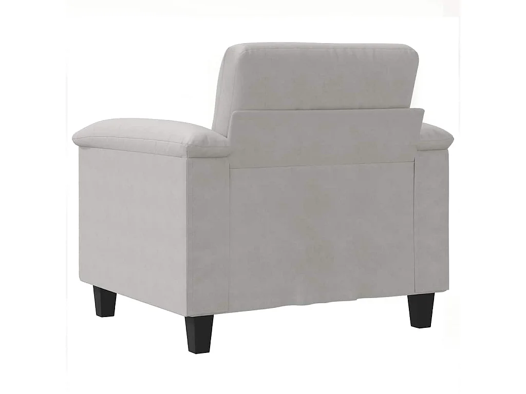 Fauteuil gris clair 60 cm tissu microfibre