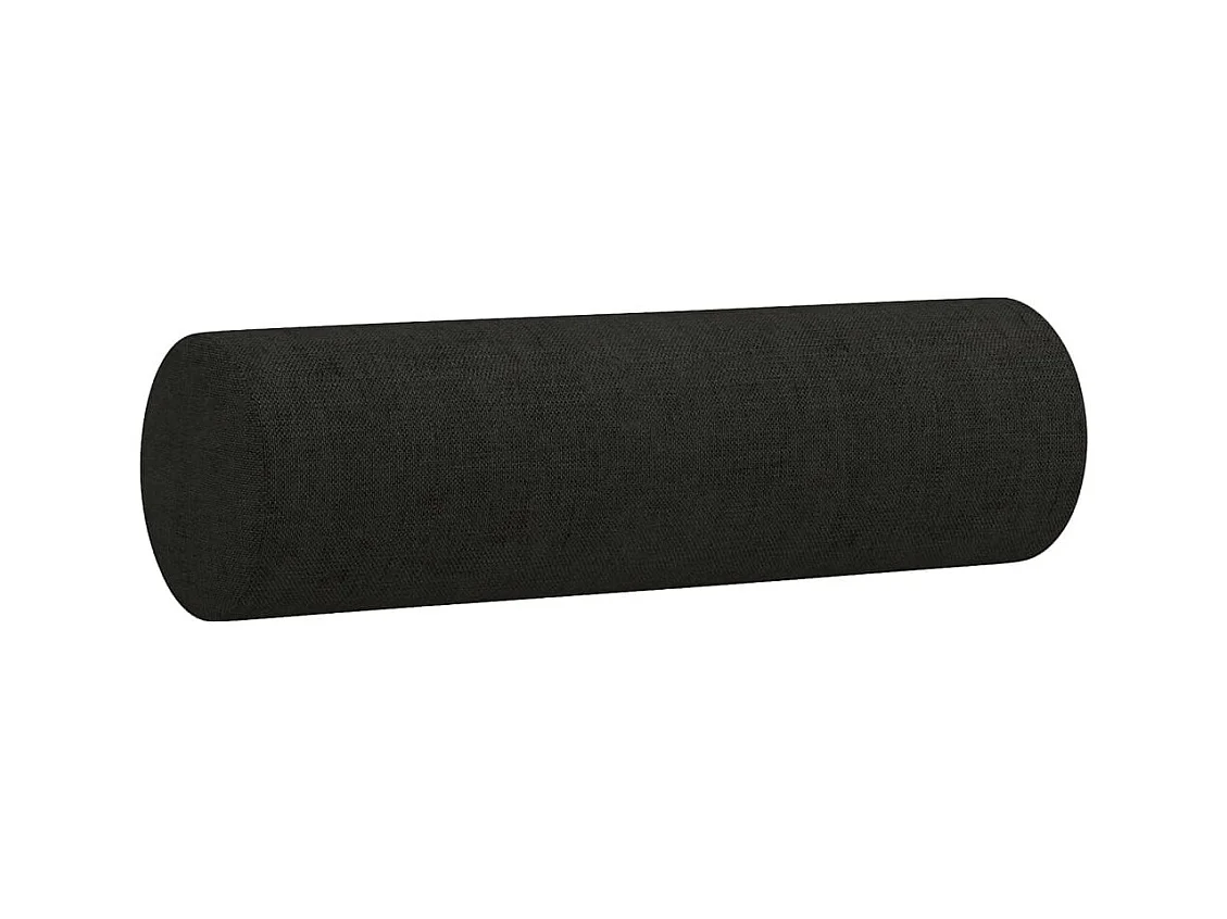 Ensemble de canapés 2 pcs avec coussins noir tissu