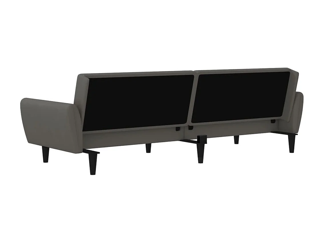 Slaapbank 2-zits fluweel donkergrijs