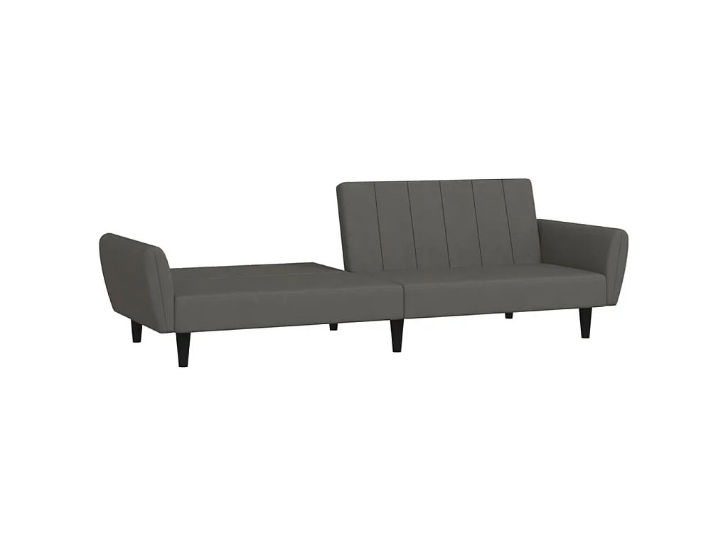 Canapé-lit à 2 places gris foncé velours