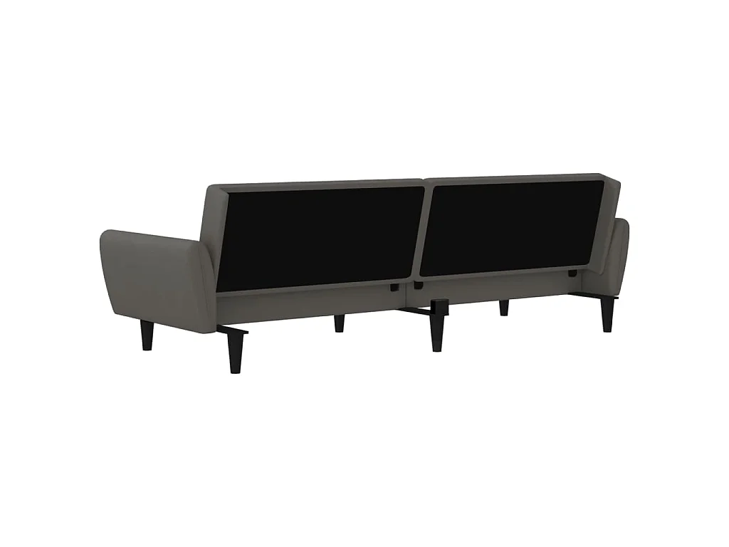 Canapé-lit à 2 places gris foncé velours