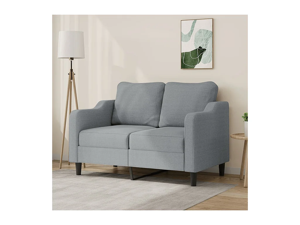 Canapé à 2 places Gris clair 120 cm Tissu