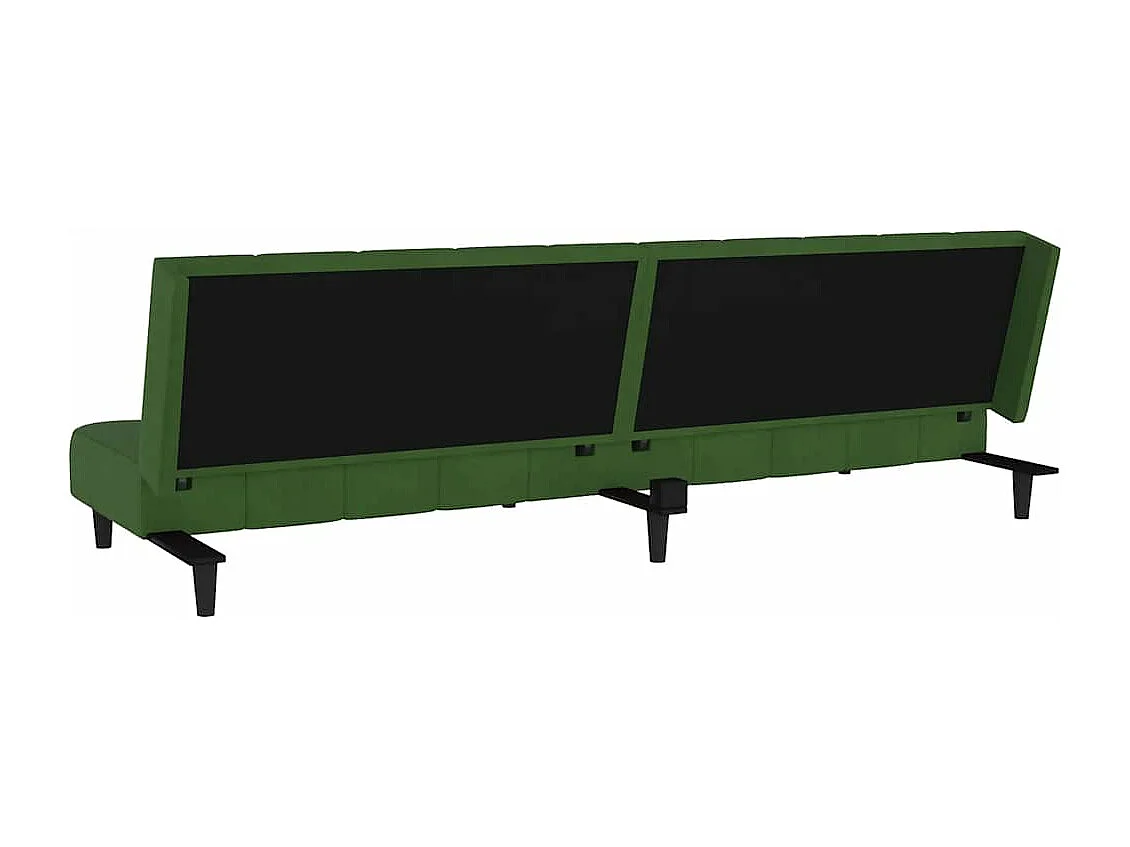 Canapé-lit à 2 places vert foncé velours