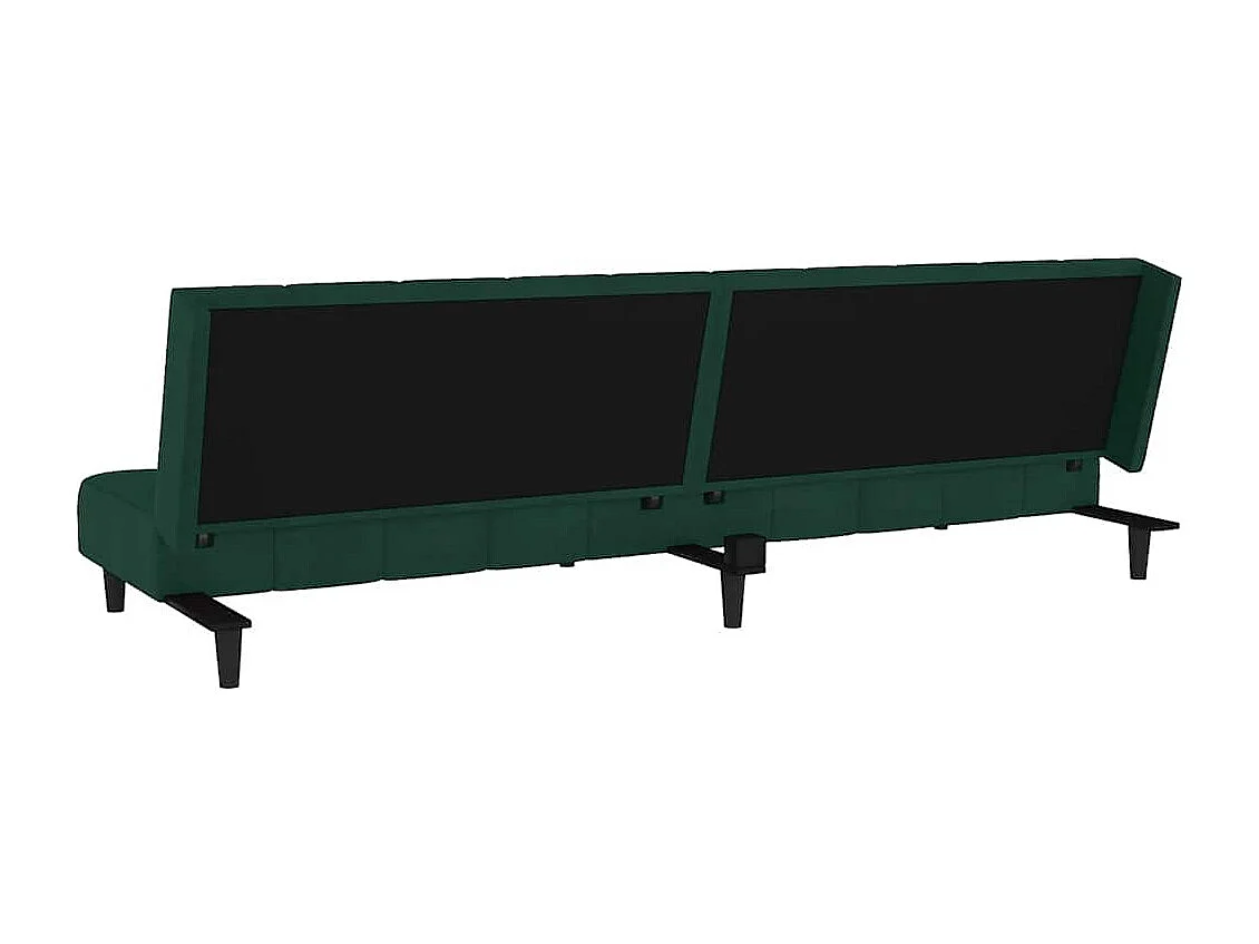 Sofá cama de 2 plazas terciopelo verde oscuro