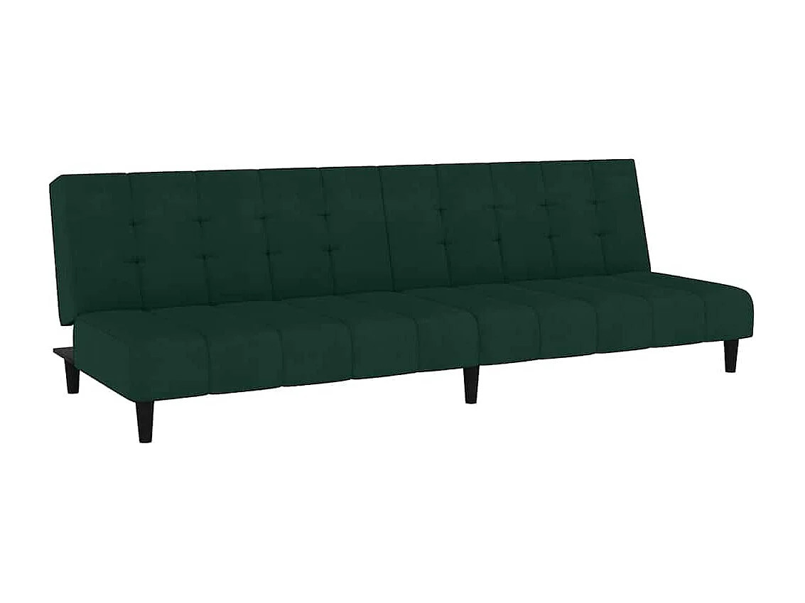 Schlafsofa 2-Sitzer Dunkelgrün Samt