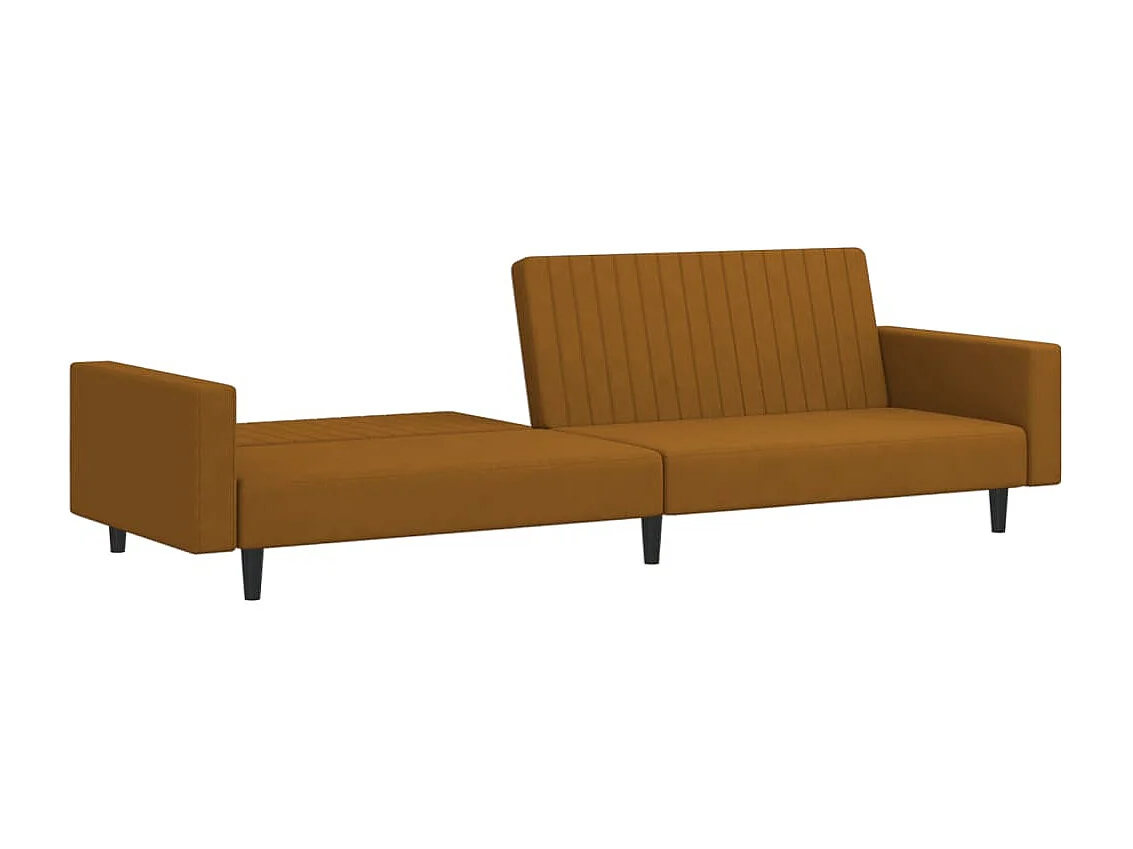 Schlafsofa 2-Sitzer Braun Samt