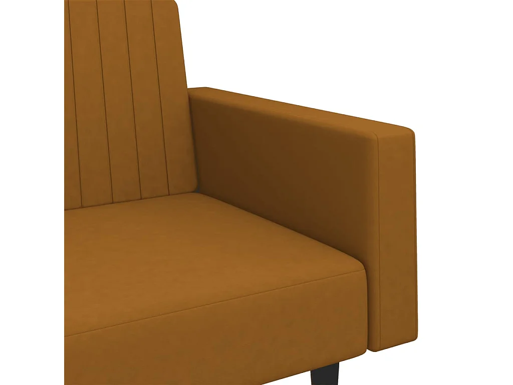 Schlafsofa 2-Sitzer Braun Samt