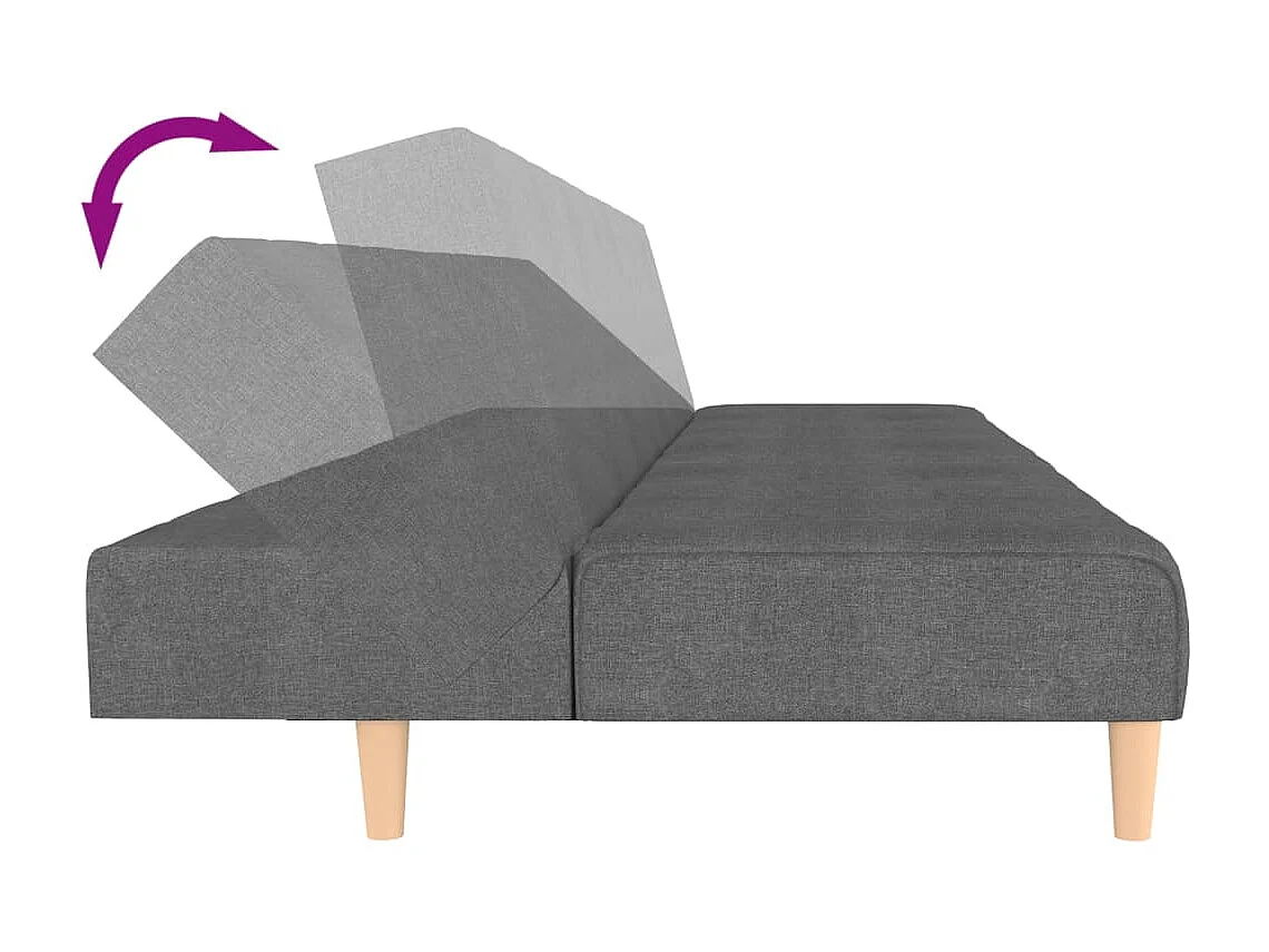 Schlafsofa 2-Sitzer Hellgrau Stoff