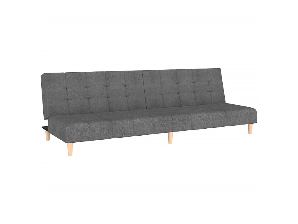Canapé-lit à 2 places gris clair tissu