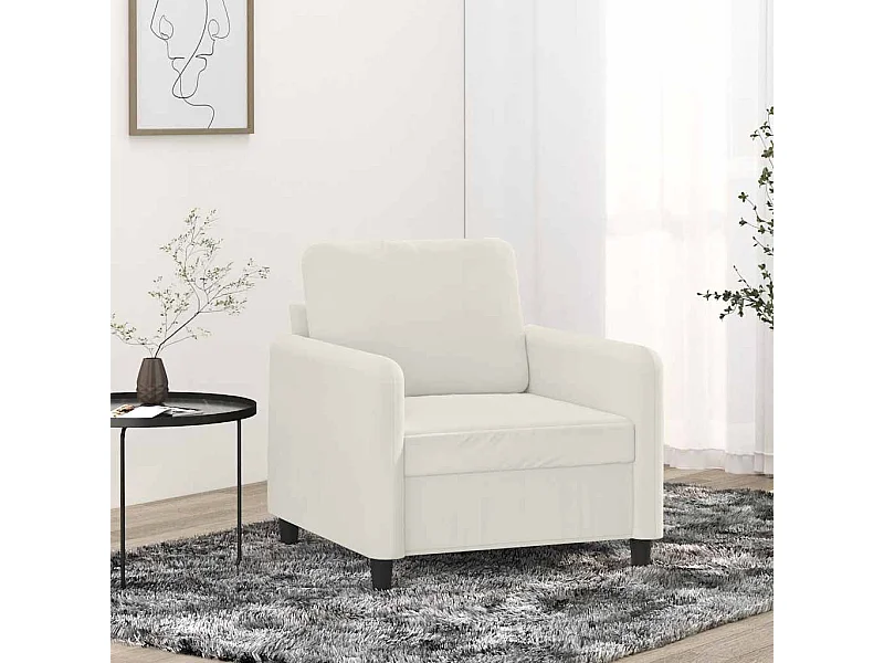 Fauteuil Crème 60 cm Velours