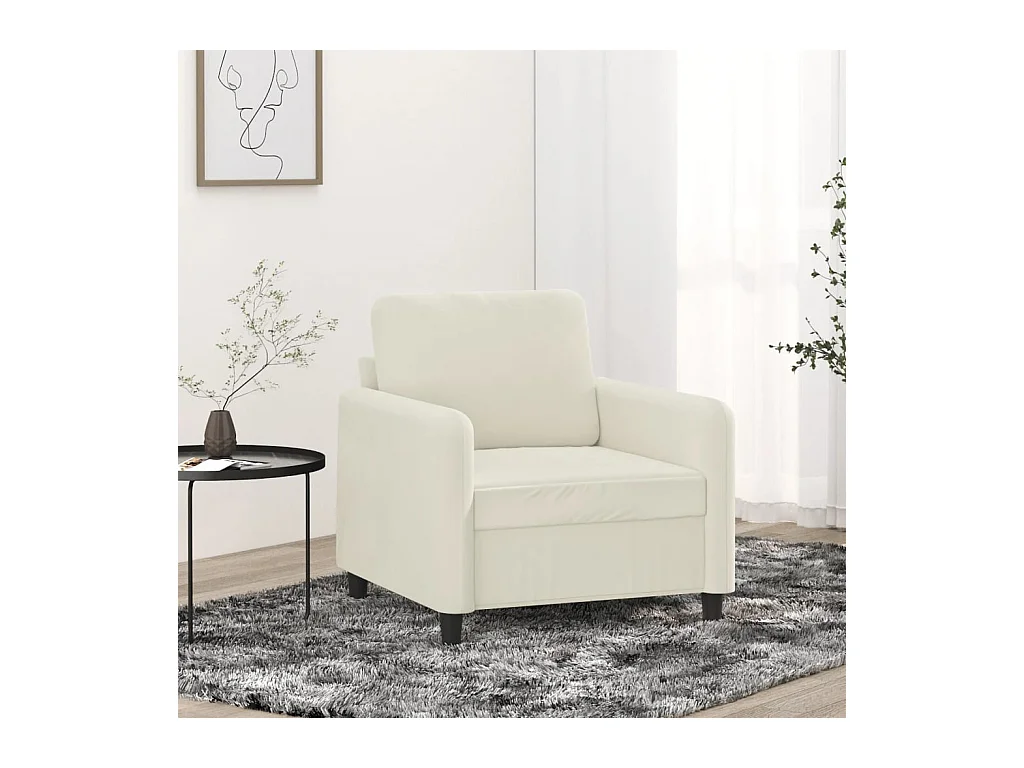 Fauteuil Crème 60 cm Velours