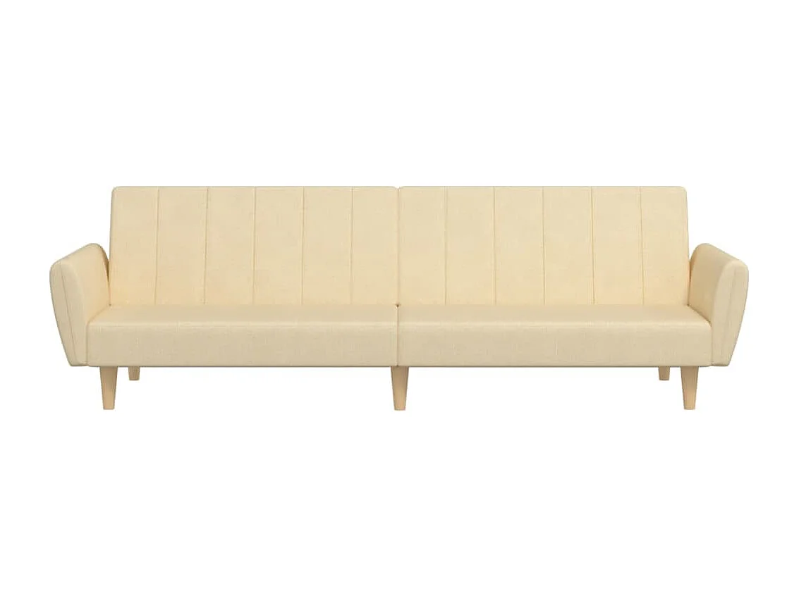 Sofá-cama de 2 lugares tecido cor creme