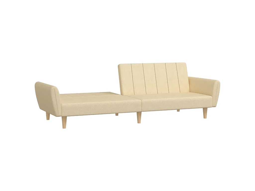 Canapé convertible clic-clac 2 places en tissu crème