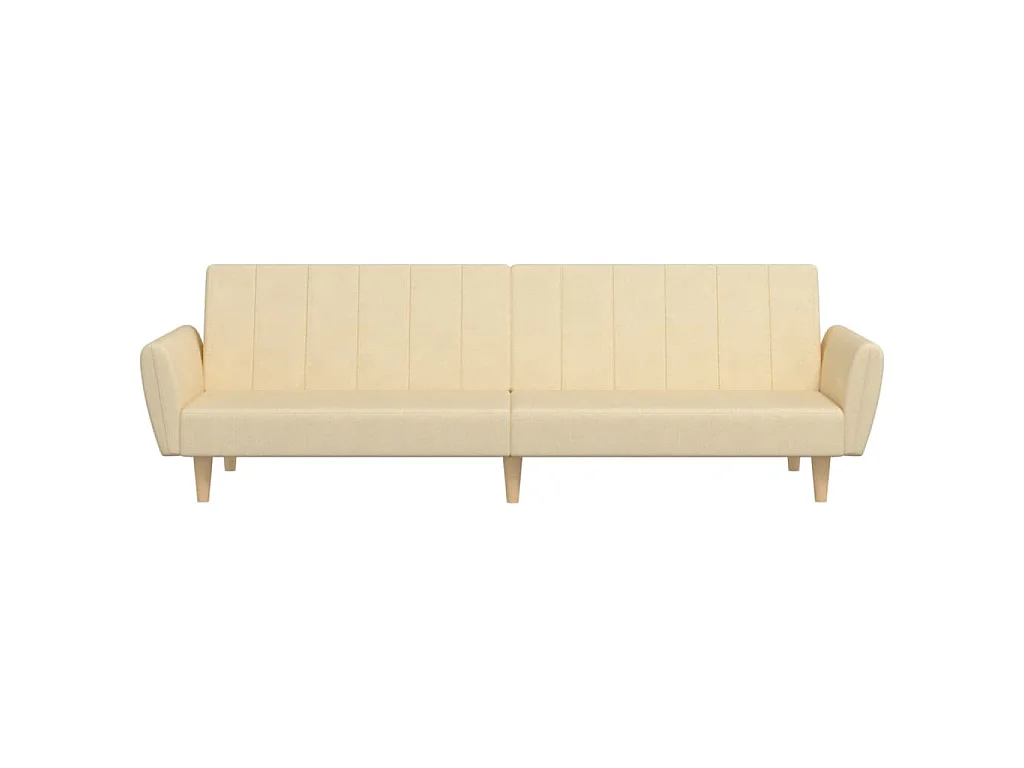 Canapé convertible clic-clac 2 places en tissu crème