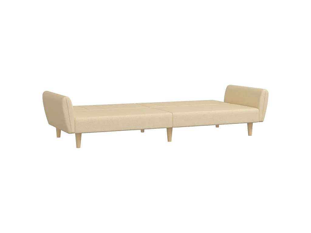 Canapé convertible clic-clac 2 places en tissu crème