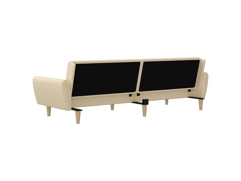Canapé convertible clic-clac 2 places en tissu crème