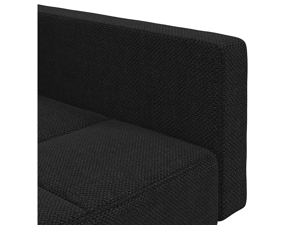 Schlafsofa 2-Sitzer mit 2 Kissen Schwarz Stoff