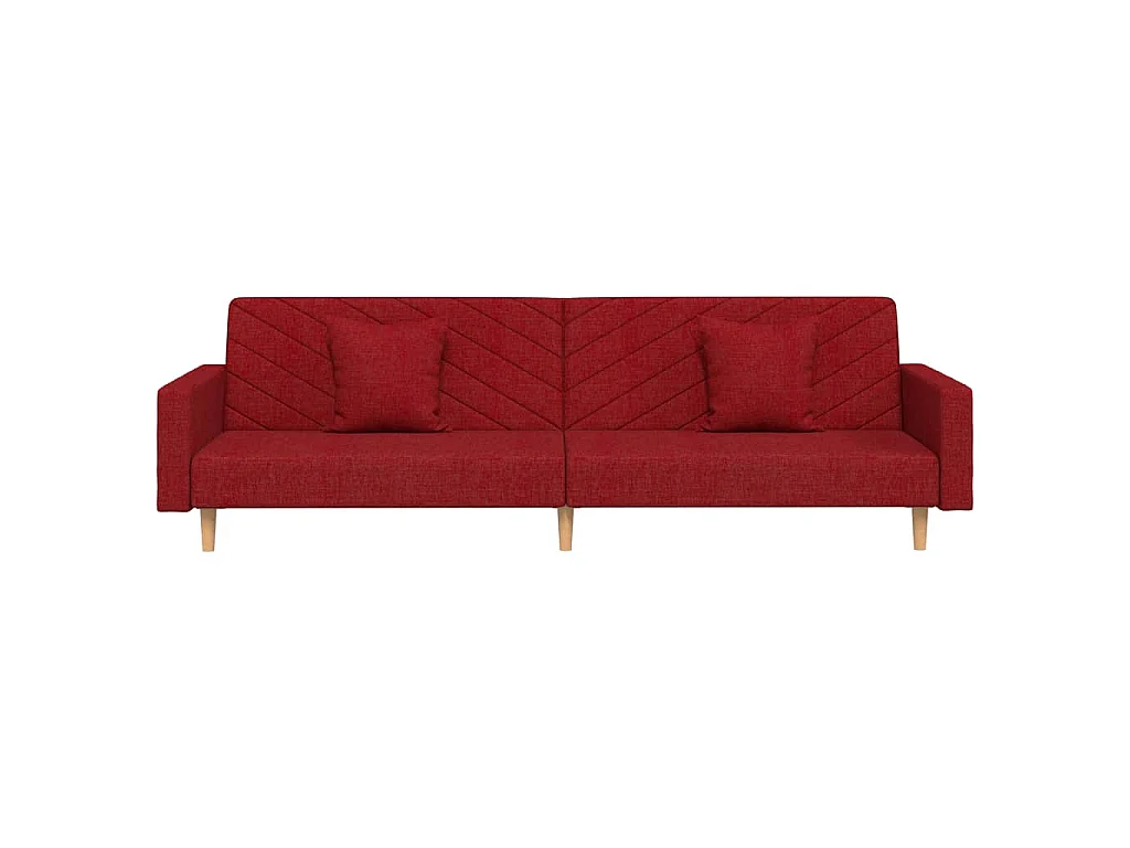 Canapé convertible clic-clac 2 places en tissu bordeaux