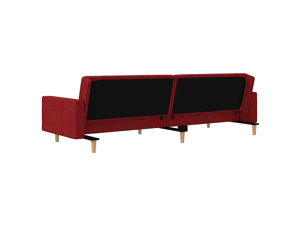 Canapé convertible clic-clac 2 places en tissu bordeaux