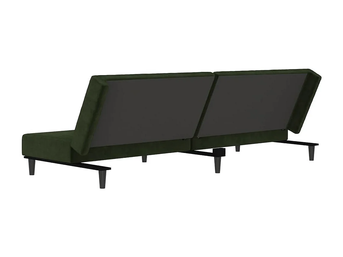 Schlafsofa 2-Sitzer Dunkelgrün Samt