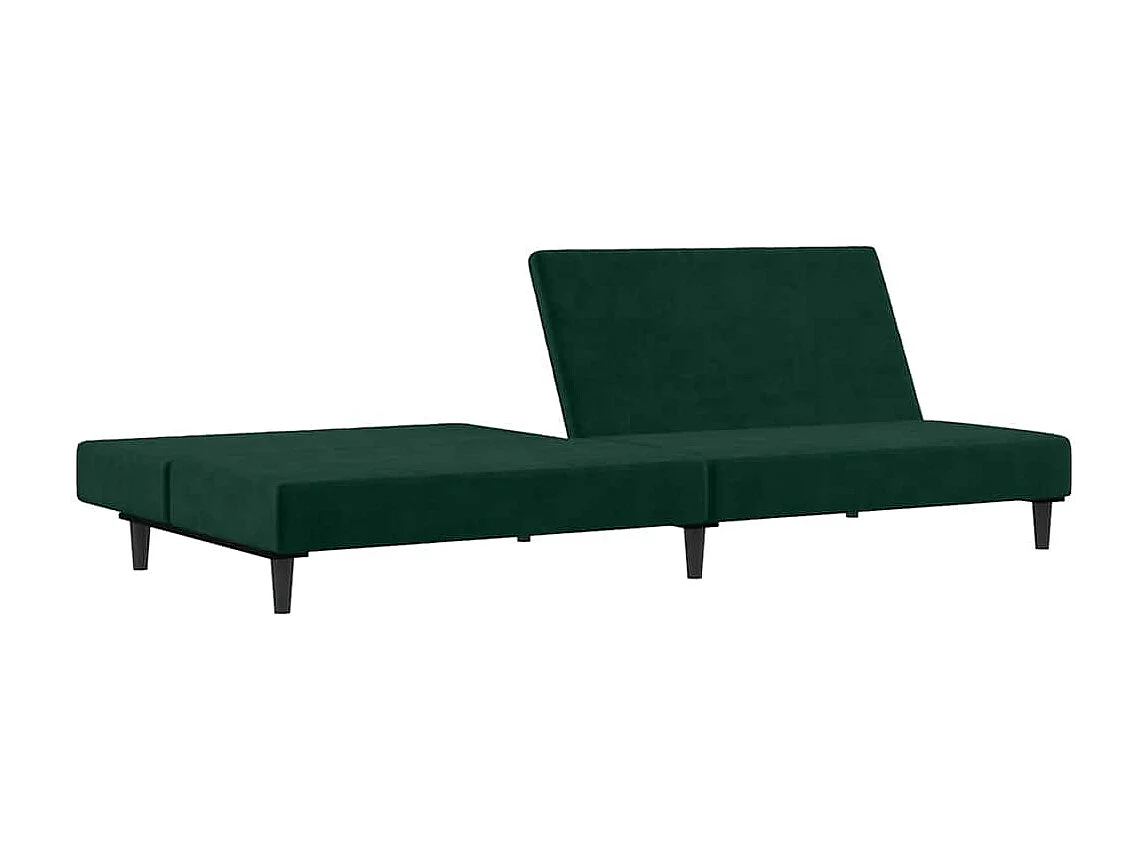 Canapé-lit à 2 places vert foncé velours