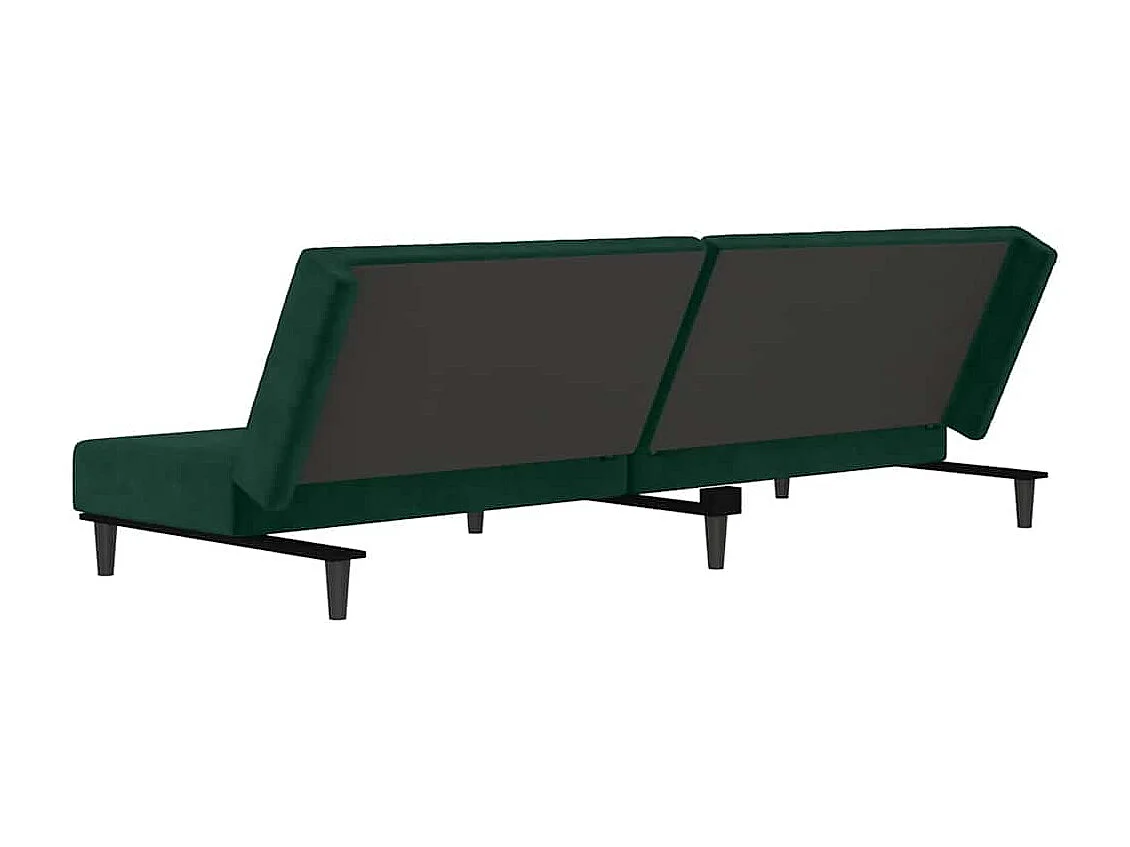 Canapé-lit à 2 places vert foncé velours