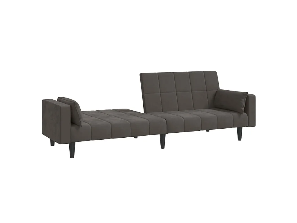 Canapé convertible clic-clac 2 places en velours gris foncé