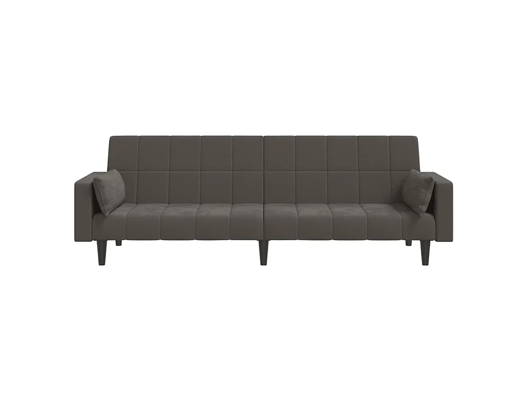 Canapé convertible clic-clac 2 places en velours gris foncé