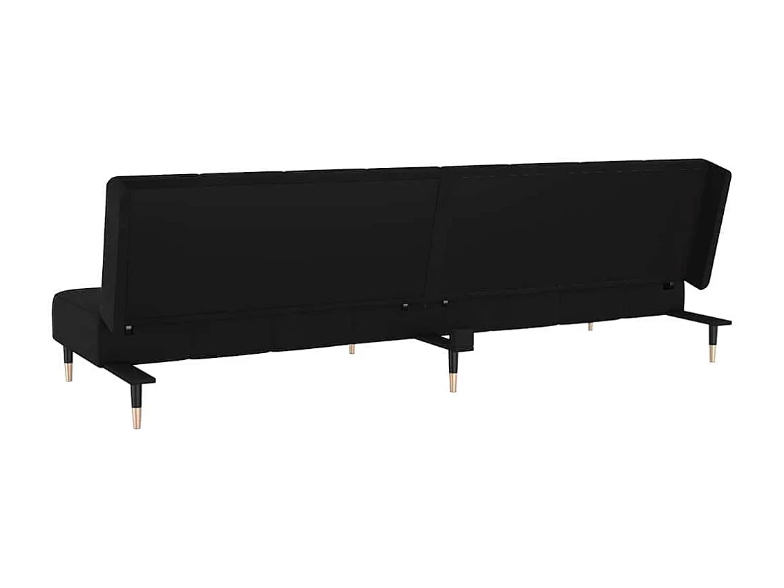 Schlafsofa 2-Sitzer Schwarz Samt