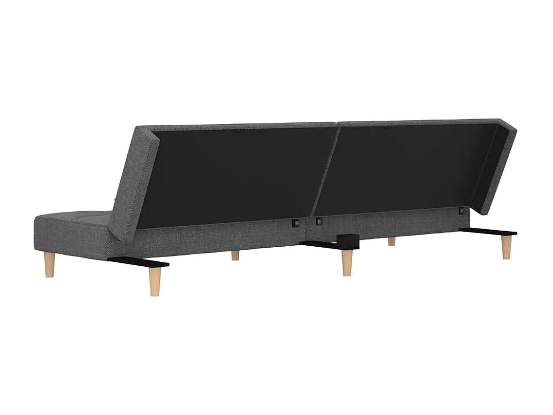 Schlafsofa 2-Sitzer mit 2 Kissen Hellgrau Stoff