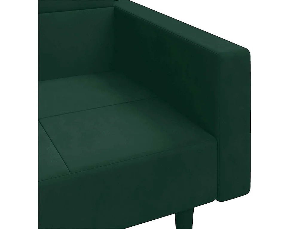 Canapé-lit à 2 places avec deux oreillers Vert foncé Velours