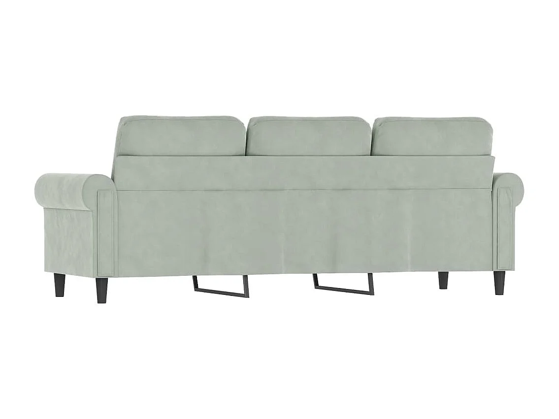 3-Sitzer-Sofa Hellgrau 180 cm Samt