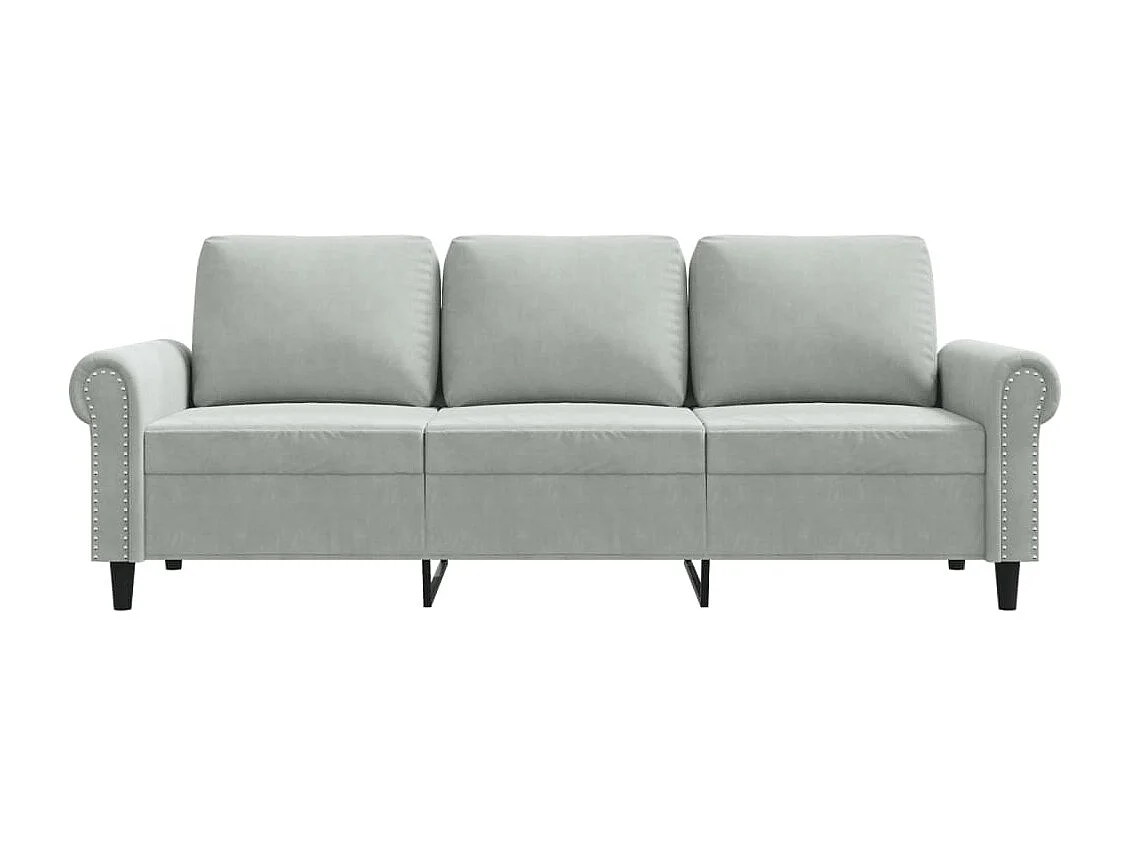 Canapé à 3 places Gris clair 180 cm Velours