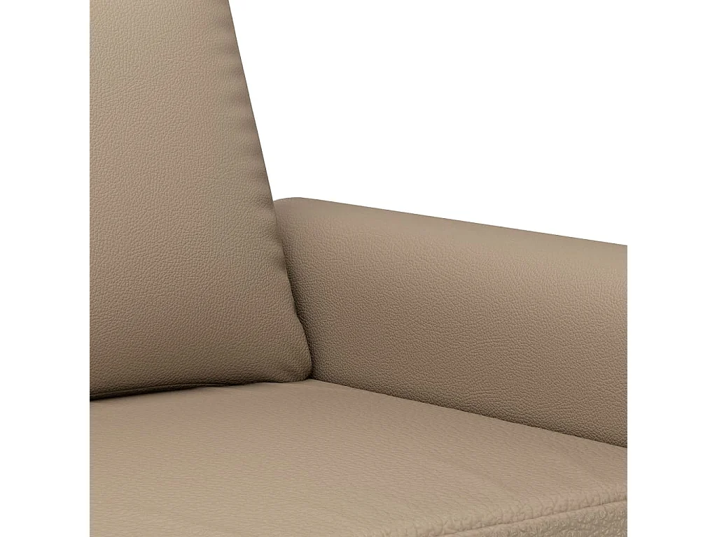 2-tlg. Sofagarnitur mit Kissen Cappuccino-Braun Kunstleder