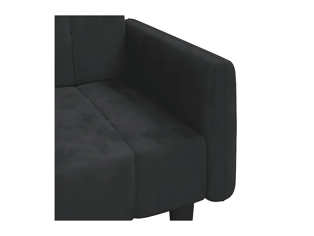 Sofá cama de 2 plazas terciopelo negro