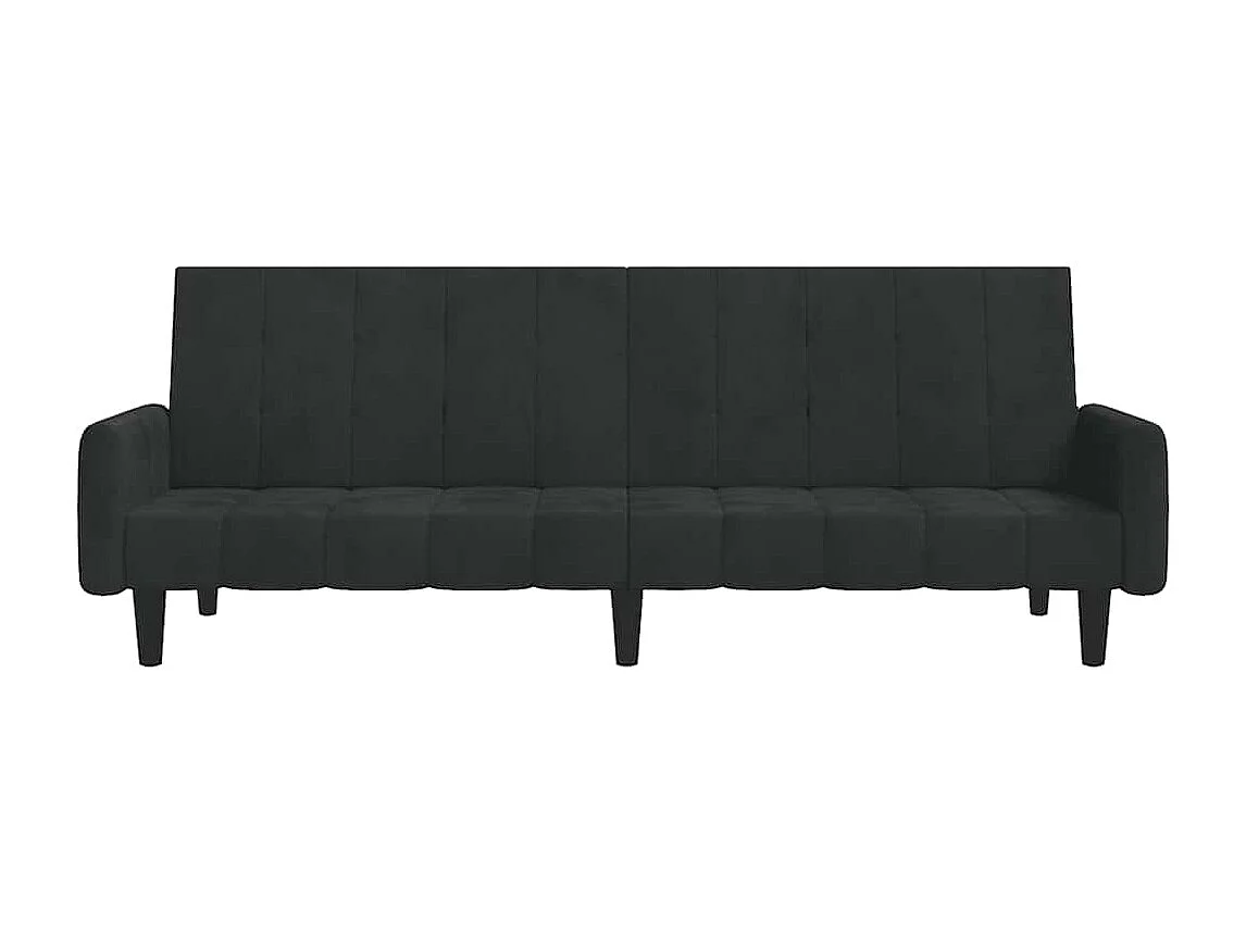 Schlafsofa 2-Sitzer Schwarz Samt
