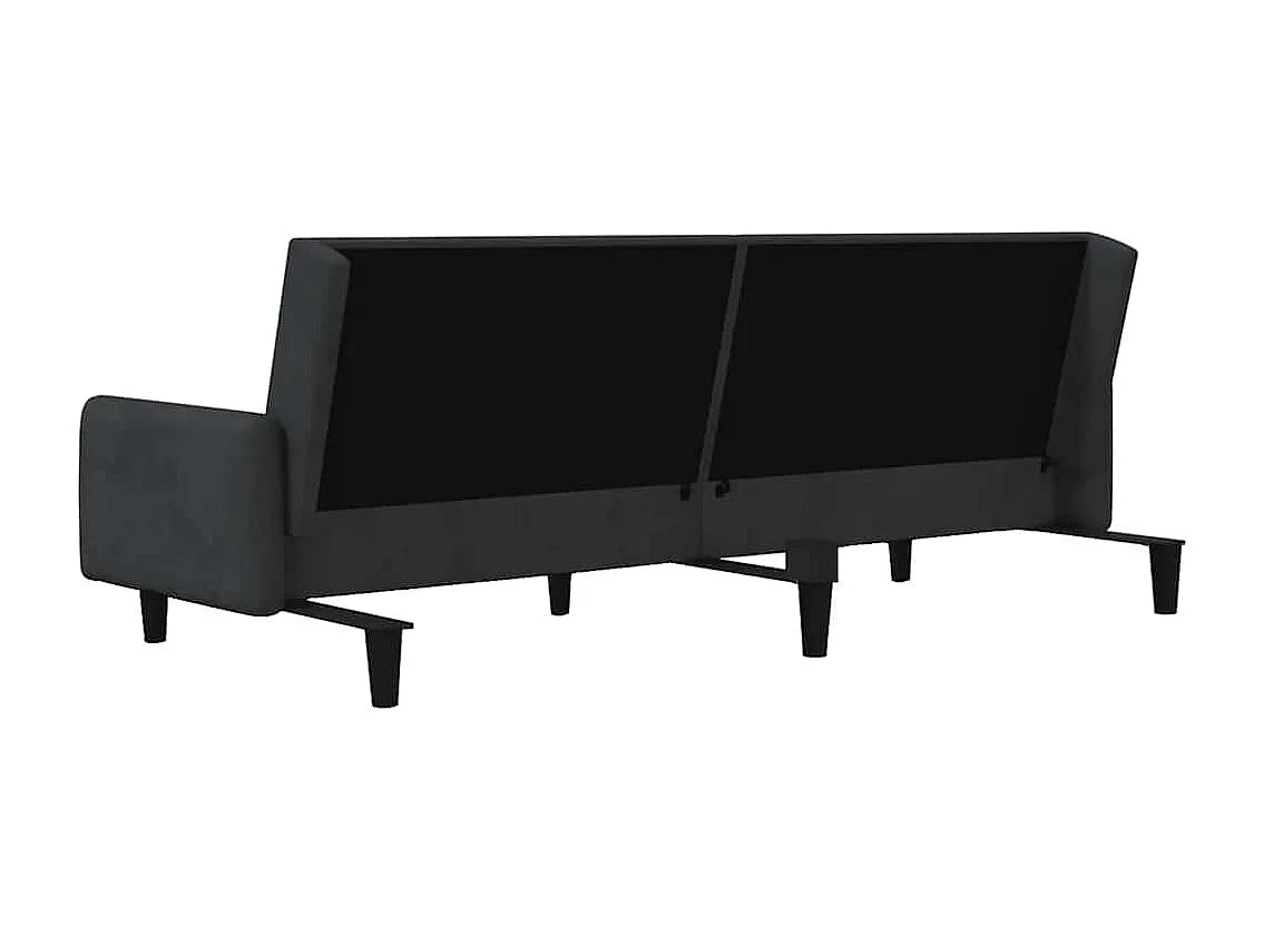 Schlafsofa 2-Sitzer Schwarz Samt