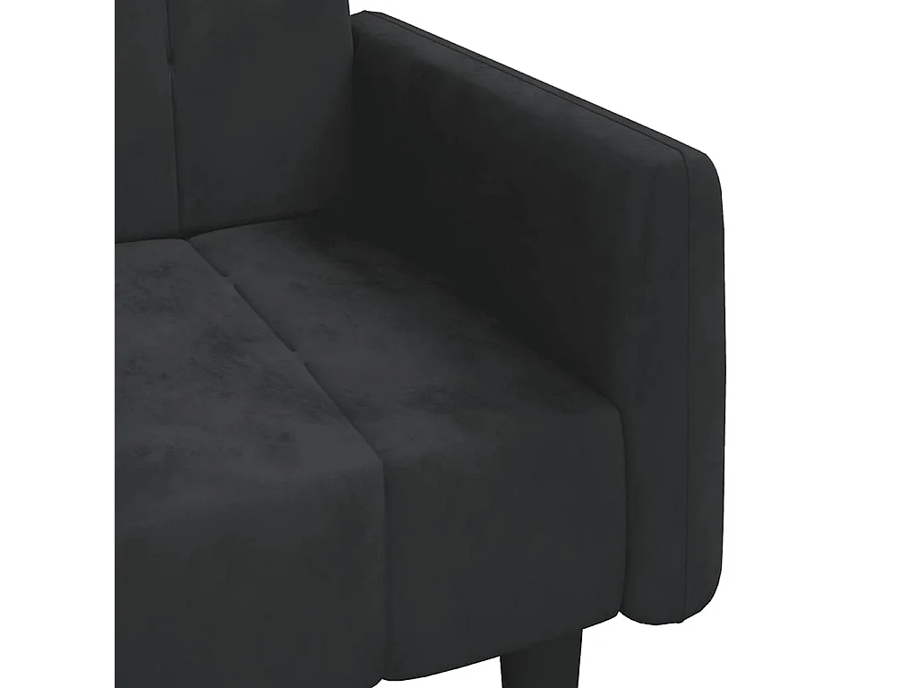 Schlafsofa 2-Sitzer Schwarz Samt