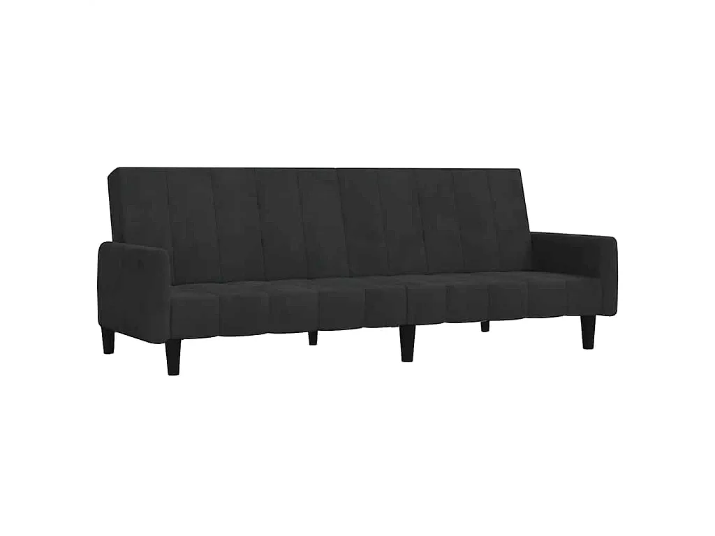 Canapé-lit 2 places noir velours